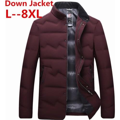 10XL 8XL 6X Winter Jacket Men New Couples Thin Coats 90% Duck Down Ultra-light Slim Stand-Collar Cotton-Padded Solid Parkas