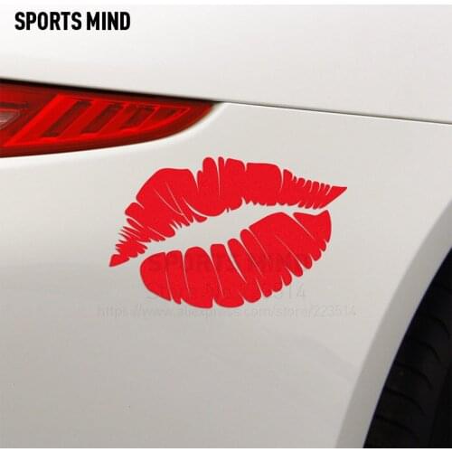 10 Pieces Sports mind sexy Red lips car styling Automobiles Waterproof Reflective vinyl Sticker Decal For All Car accessories