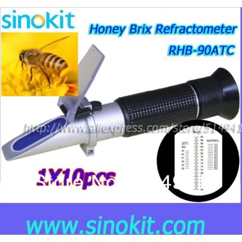 10pcs per lot Wholesales Brix Honey Refractometer without calibration oil RHB-90TATC