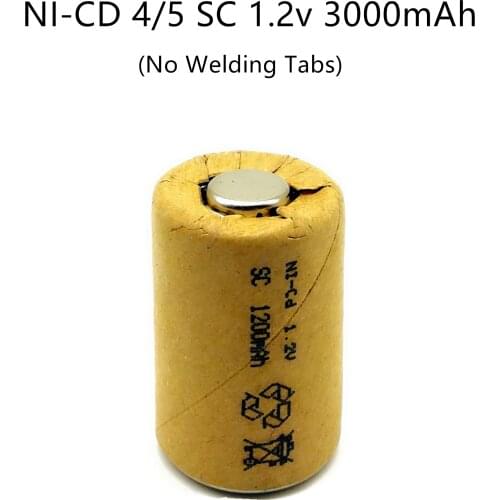 12PCS/LOT 4/5SC 1.2V Rechargeable Battery 1200mAh 4/5 SC Sub C Ni-CD,No Welding Tabs,For Electric Drill Screwdriver,LED