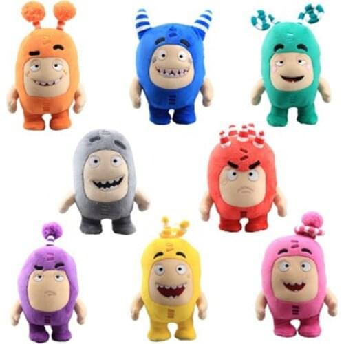 8pcs/lot 18cm Cartoon Oddbods Anime Plushie Toy Fuse Bubbles Zeke Jeff Stuffed Plush Doll Toys for Kids Birthday Christmas Gifts