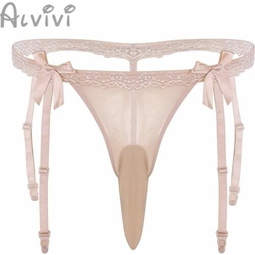 Alvivi New Men Gays Panties Bikini Backless Tassel underwear Low Rise Sissy Briefs Underpants Male Gays Lover Closed/Open Penis