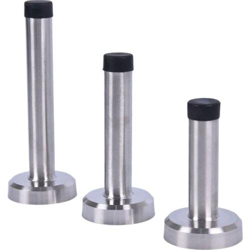 1 Set Door Stop Stopper Bumper Wall Mounted Protector Sound Dampening Stainless Steel