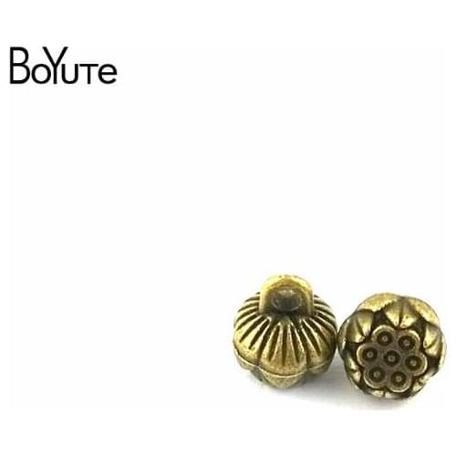 BoYuTe (100 Pieces/Lot) 8MM*9MM Antique Bronze Silver Plated Zinc Alloy Lotus Flower Charms Pendant Fit Diy Jewelry Findings