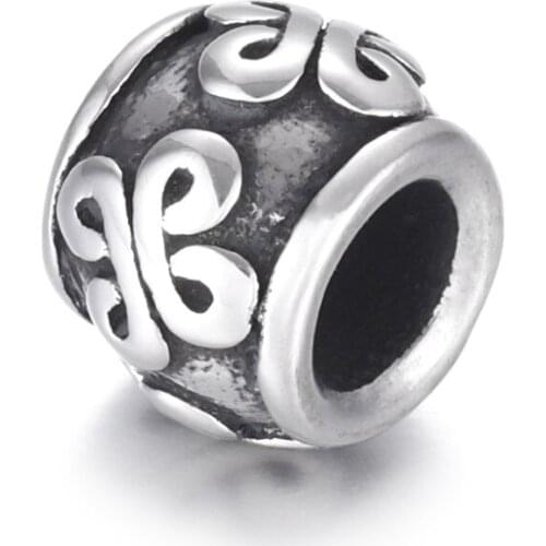 316L Stainless Steel Bead Knot Polished 5mm Large Hole Metal Beads Charms for DIY Bracelet Jewelry Making Accessories