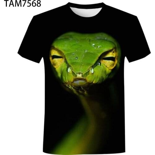 New Summer Snake 3D T Shirts Casual Boy Girl Kids Fashion Short Sleeve Men Women Children Printed T-shirt Tops