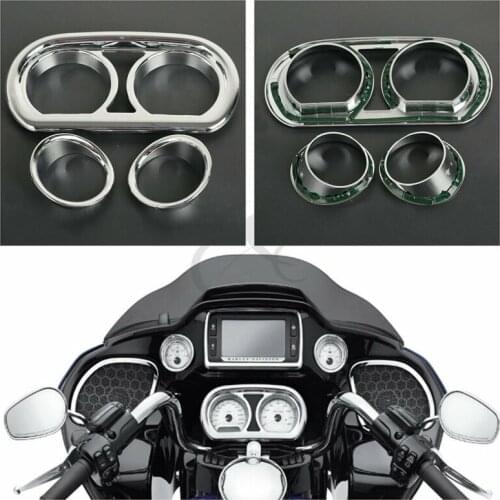 Motorcycle Chrome Gauge Bezel Trim Kit Fit For Harley 61400299 Road Glide FLTRX Special FLTRXS 2015-2021