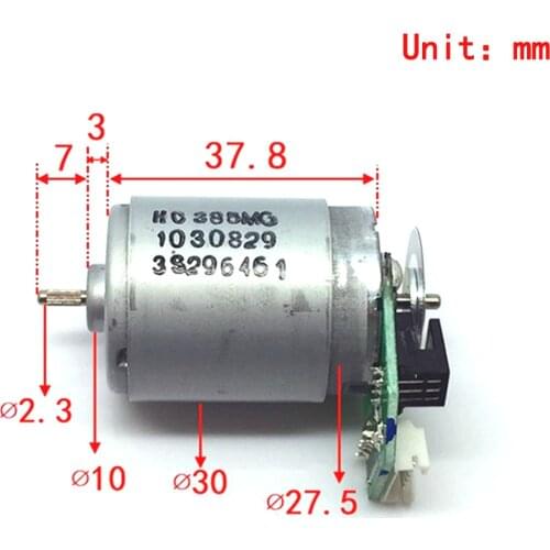 JOHNSON Mini 385 Motor DC 6V 9V 12V Electric Speed Measure Code Disc Photoelectric Encoder AB Phase 6Pin Plug Pattern Shaft