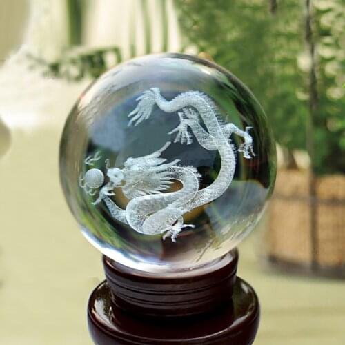 2021 Geomantic omen master talisman HOME company shop exorcise evil spirit Bring wealth Royal dragon good luck 3D Crystal ball