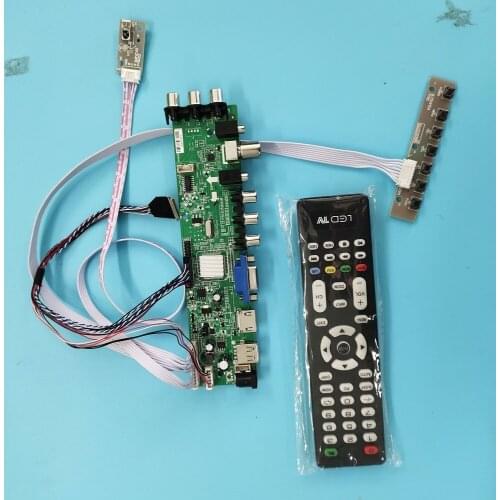 Kit For LTN133AT21 C01 Signal controller board digital DVB-T DVB-T2 1366X768 WLED 40pin TV LVDS USB HDMI VGA remote LED 13.3"