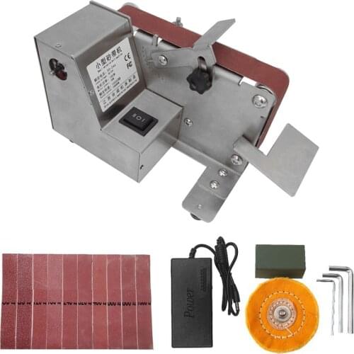180W Small Sanding Machine Belt Sander Electric Polishing Machine Desktop Sanding Tool Metal Wood Cutters Grinding Machine