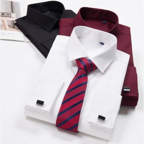 Plus Size 8XL 9XL 10XL Mens Bamboo Fiber White Long Sleeve Shirt Business Casual Wedding Cufflink Shirt Male Brand Clothes