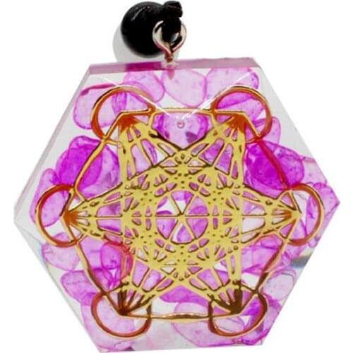 Orgone Pendant Necklace Reiki Merkaba MetatronS Cube Natural Green Aventurine Chakra Reiki Healing Jewelry Amulet