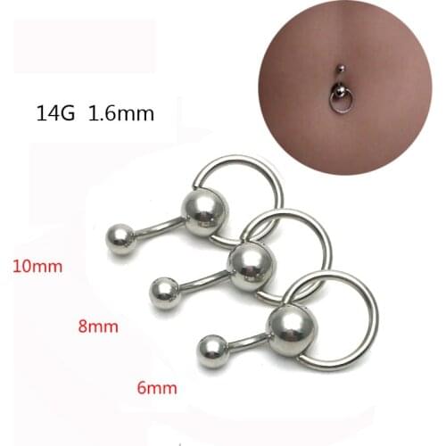 1Pc Piercing Ombligo 14G Surgical Stainless Steel Navel Piercing Bar Barbells Ball Sexy Belly Button Rings Body Jewelry
