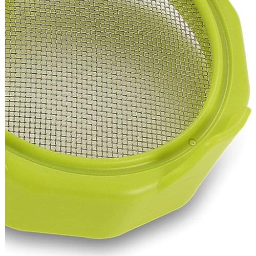 Plastic Sprouting Lid Stainless Steel Screen for Wide Mouth Mason Sprout Jars T8WB