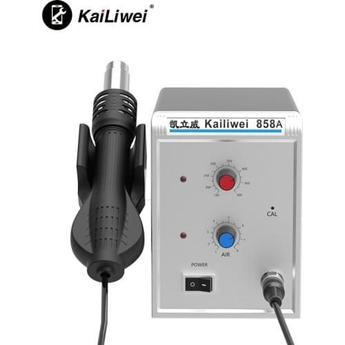 Kailiwei Portable 858A 858D Desoldering Welding Tool Hot Air Soldering Station Gun Temperature Adjustable With Nozzles