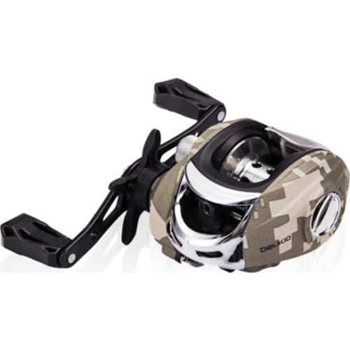 Bait Casting Fishing Reel Magnetic and Centrifugal Dual Brake 5+1BB 7.3:1 Lure Fishing Reel for Saltwater Fishing Wheel