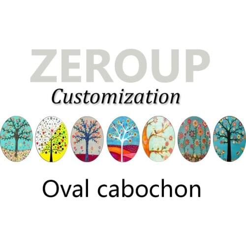 Professional Custom Cabochons Services Multisizes Oval Pictures Glass Cabochon Mixed Patterns Jewelry Components