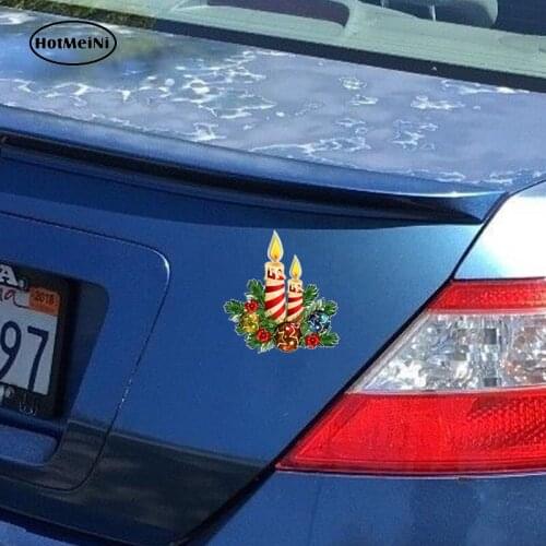 HotMeiNi Christmas-Candle Vinyl Decal bumper window Car Laptop Car Sticker 13x15cm