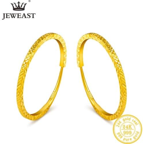 SFE 24K Pure Gold Earring Real AU 999 Solid Gold Earrings Nice Good Upscale Trendy Fine Jewelry Hot Sell New 2020