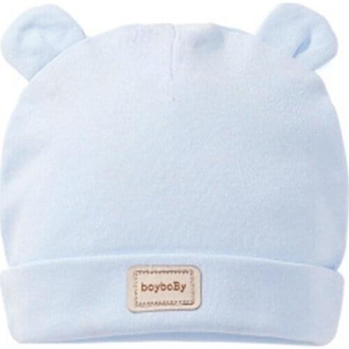 Baby Soft Cotton Tire Hat Newborn Infant Solid Color Warm Cute Cartoon Ears Beanie for Toddler Boys Girls Shower Gifts D5QA