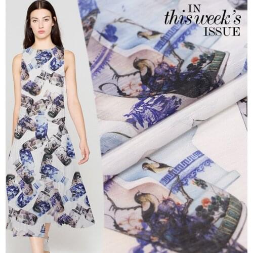 Digital printing silk fabric dress fabric summer breathable silk linen fabric digital inkjet linen fabric wholesale linen cloth