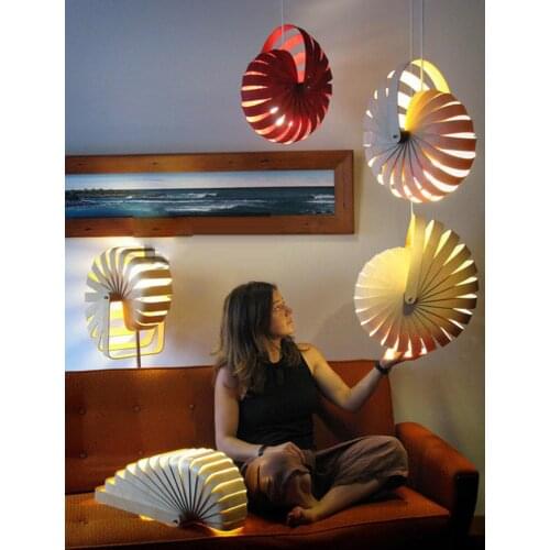 Modern LED E27 3 Colors Wooden Droplight, Rare Nautilus Pendant Light for restaurants indoor Decoration Hanging light Fixtures