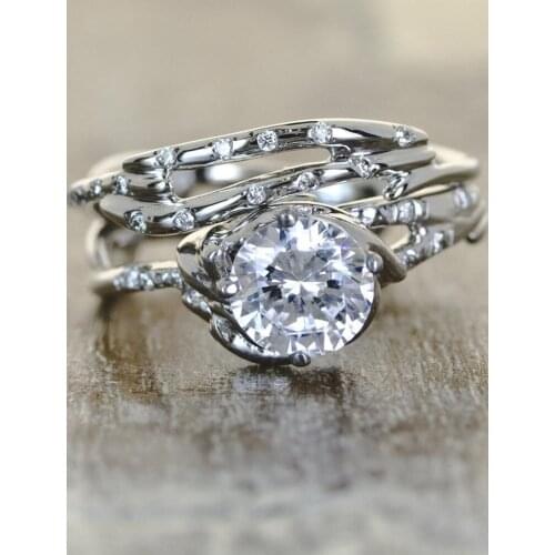 High quality European and American fashion irregular vertical bar punk couple zircon ring mens gift lucky gift jewelry