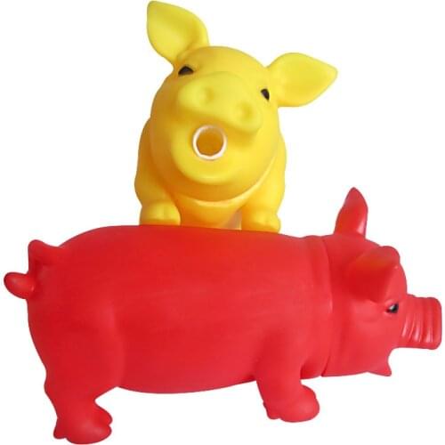 Funny Prank Screaming Pig Squeeze Squeaky Sound Toy Pets Dog Toy Decompression Tool Safety Rubber Chew Toys