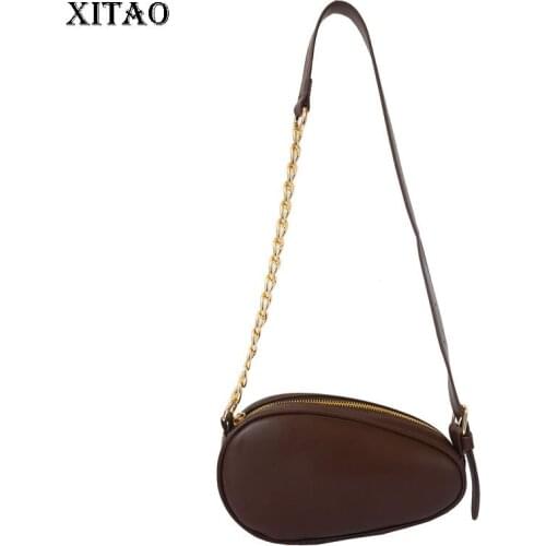 XITAO Chains Patchwork Shoulder Bags Women Trendy Fashion New Irregular Style Match All Personality Elegant Solid Color WMD2629