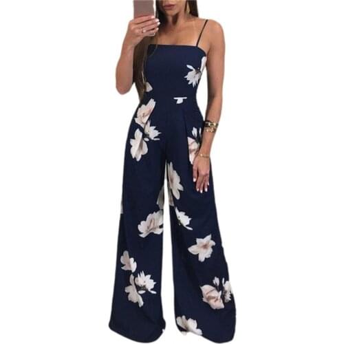 Summer Women Jumpsuits 2021 Floral Print Off-The-Shoulder Bandage Summer Backless 1Pcs Female Clothes for Home Regular Size