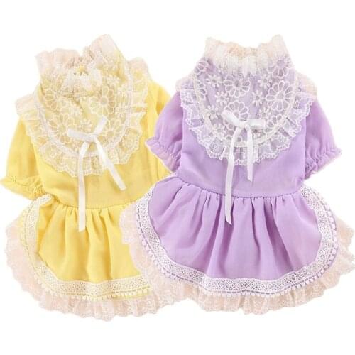 Pet Dog Clothes Summer Dresses Teddy Bichon Poodle Small Dog Princess Sarees Skirt Yorkshire Puppy Cat Apparel одежда для собак