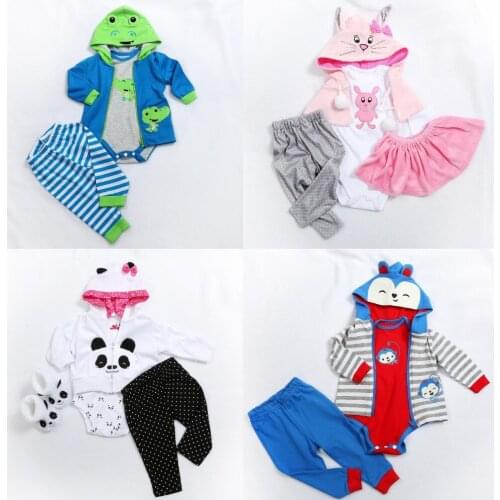 1 Sets Silicone Reborn Baby Doll Accessories Fashion girl boy Clothes Suitable For 45-48cm/58-60cm Reborn Doll Kids Gift
