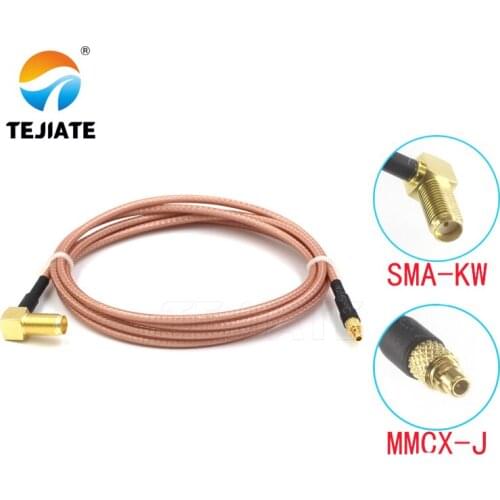 1PCS TEJIATE Adapter Cable MMCX To SMA Type MMCXJ Convert SMAKW 8-90CM 1M 1.5M 2M Length Connector RG316 Wire