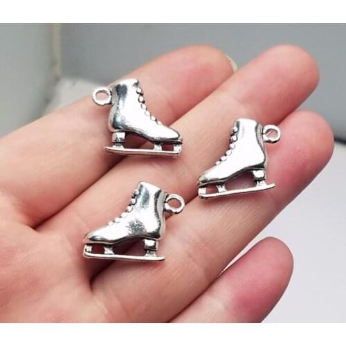 10pcs/lot--21x18x6mm, Antique silver plated 3D Skates Shoe charms,DIY supplies,Jewelry accessories