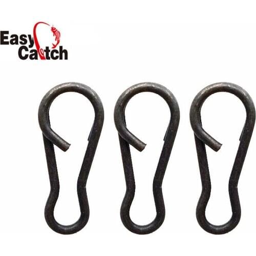 50pcs/lot Matte Black Carp Fishing Snaps Connector Carp Rigs Speed Links Single Hook B Type Snap Carp Fishing Accessories