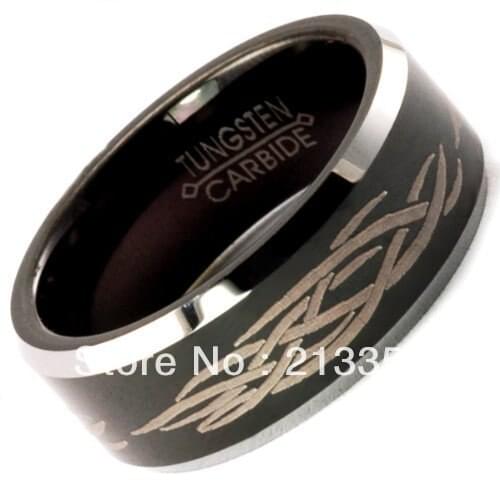 FREE SHIPPING!USA WHOLESALES CHEAP PRICE BRAZIL RUSSIA CANADA UK HOT SELLING 8MM BEVELED BLACK TWO TON TUNGSTEN WEDDING RING