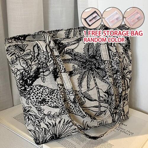 2021 printing big bag messenger commuter tote bag female large-capacity canvas new fashion one-shoulder handbag purse