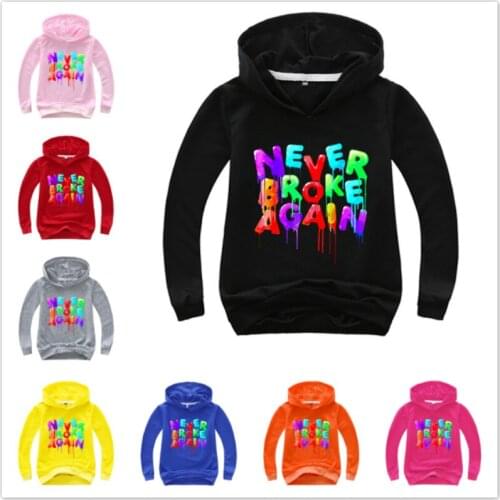 Spring Autumn Children Hoodies Boys Sweatshirt Never Broke Again Print Baby Girl Costumes For Kids Long Sleeve T-shirts Tops Tee