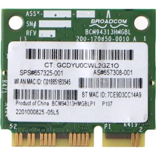For Broadcom BCM94313HMGB BCM20702 Wifi +4.0 Bluetooth Half Mini PCI-E Wireless Card Adapter for-HP Laptop Computer