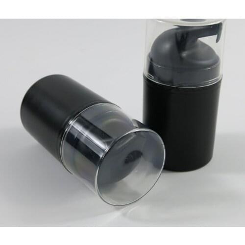 360pcs/lot 50ml Travelling PortableBlack Plastic Airless Pump Lotion Bottles 5/3 oz Small Women Cosmetic Vacuum Pump Bottle