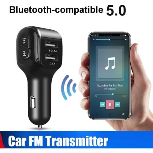 FM Transmitter Modulator Bluetooth 4.2 Wireless A2DP Music MP3 Player Handsfree Car Kit 5V 4.1A Total Support USB Flash Driver