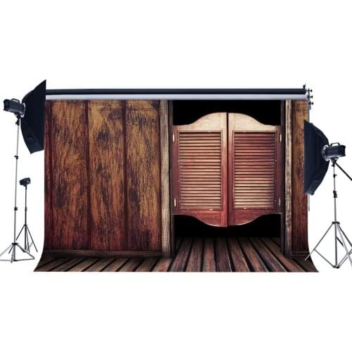 West Cowboy Backdrop Ancient Saloon Peeled Gloomy Stripes Wooden Plank Happy St.Patricks Day Photography Background