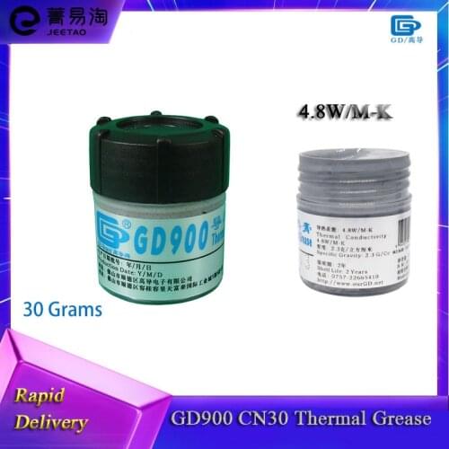 GD900 CN30 Thermal Grease Paste Can Packaging Net Weight 30 Grams 4.8W/M-K High Performance Gray Nano For CPU cooling grease