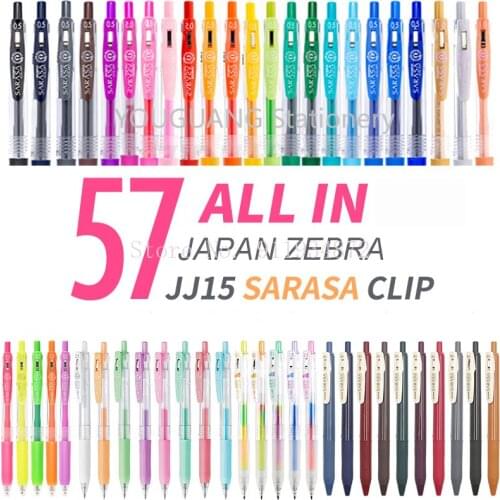 57 Colors Japan Zebra JJ15 Color Gel Pen Milk/Retro/Fluorescent/Metallic Color JJ75 Rainbow Colour 0.5/1.0mm Student Supplies