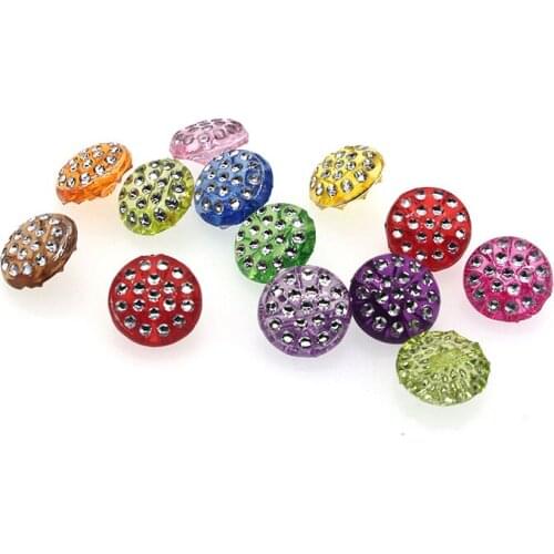 HOT 50PCS 12mm Random mixed of mineral surface Single Hole ROUND resin DIY craft buttons S1034
