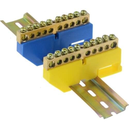 2pcs distribution box rail terminal block Flame retardant plastic wire arc terminal block Connector terminal 6 8 10 12 hole
