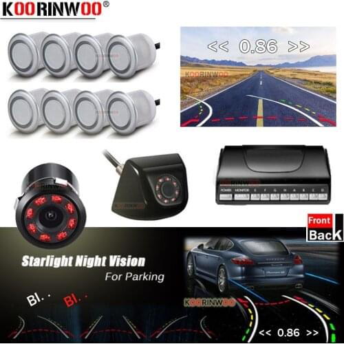 Koorinwoo Dynamic Trajectory Car Sensor 8 Parking Assistance With Car Rear view Camera Wide Angle Parking Blind Safe Parktronics