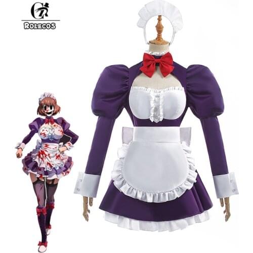 ROLECOS Maid-fuku Kamen Cosplay Costume Anime High-Rise Invasion Cosplay Costume Tenkuu Shinpan Women Maid Outfits Halloween