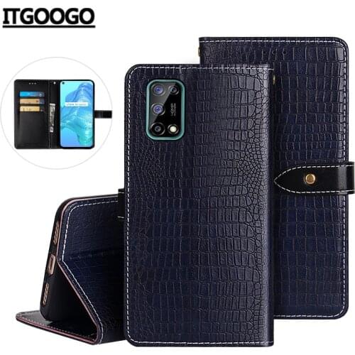 For OPPO Realme V5 Case Cover Crocodile Grain Flip Leather Case For OPPO Realme V5/RMX2111 RMX2112 Cover Business Phone Case